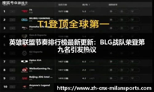 英雄联盟节奏排行榜最新更新：BLG战队荣登第九名引发热议
